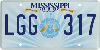 MS license plate LGG317