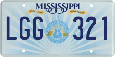 MS license plate LGG321