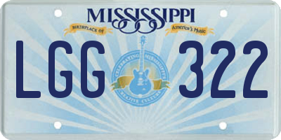 MS license plate LGG322