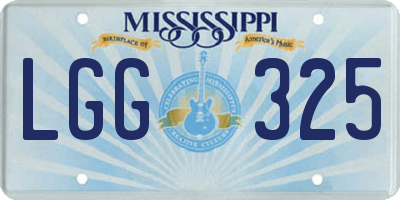MS license plate LGG325