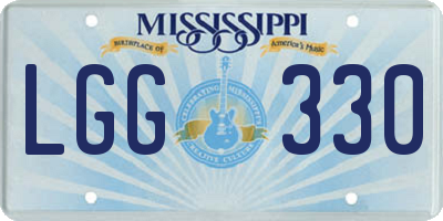 MS license plate LGG330