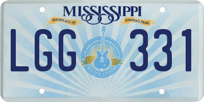 MS license plate LGG331
