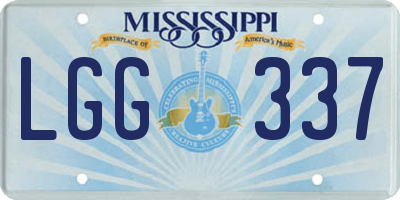 MS license plate LGG337