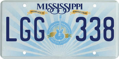 MS license plate LGG338