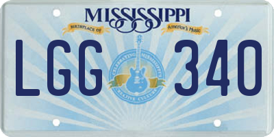 MS license plate LGG340