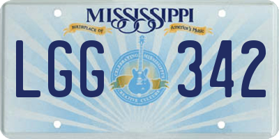 MS license plate LGG342