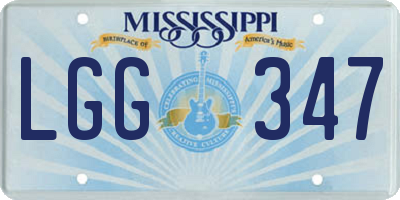MS license plate LGG347