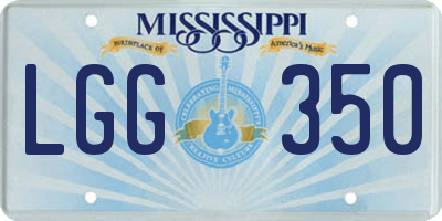 MS license plate LGG350