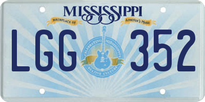 MS license plate LGG352