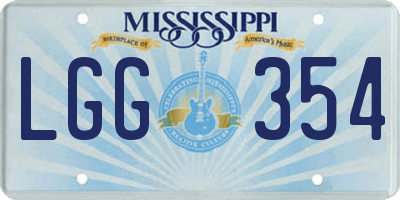 MS license plate LGG354