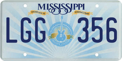 MS license plate LGG356