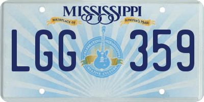 MS license plate LGG359