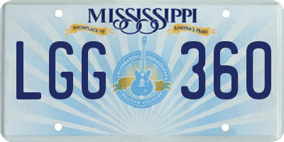 MS license plate LGG360