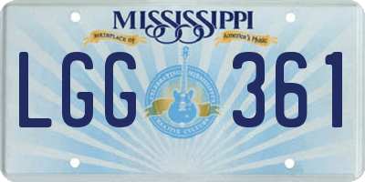 MS license plate LGG361