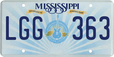 MS license plate LGG363