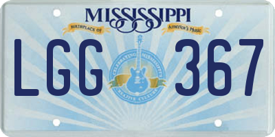 MS license plate LGG367