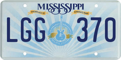 MS license plate LGG370