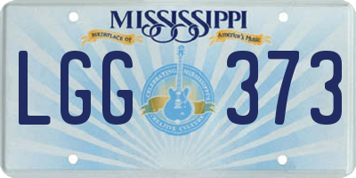 MS license plate LGG373
