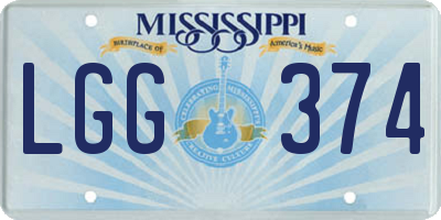 MS license plate LGG374
