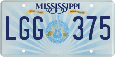 MS license plate LGG375