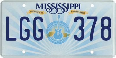 MS license plate LGG378