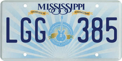 MS license plate LGG385