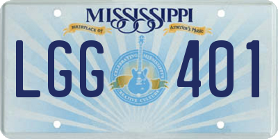 MS license plate LGG401