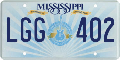 MS license plate LGG402
