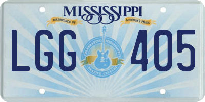 MS license plate LGG405