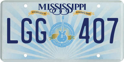 MS license plate LGG407