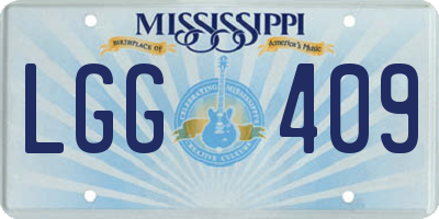 MS license plate LGG409