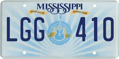 MS license plate LGG410