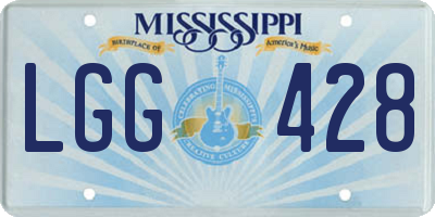 MS license plate LGG428