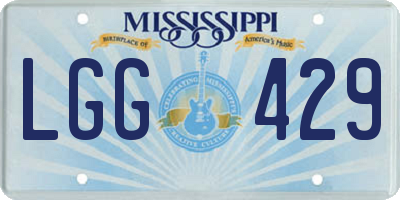 MS license plate LGG429