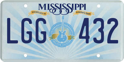 MS license plate LGG432