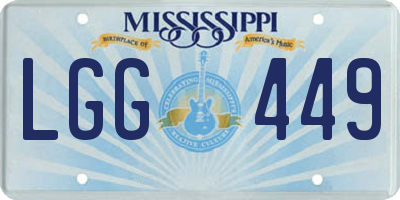 MS license plate LGG449