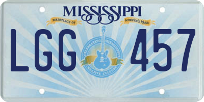 MS license plate LGG457