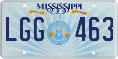 MS license plate LGG463