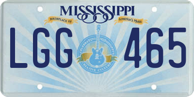 MS license plate LGG465