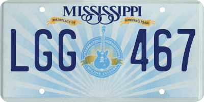MS license plate LGG467