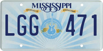 MS license plate LGG471