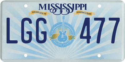 MS license plate LGG477