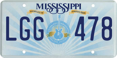 MS license plate LGG478