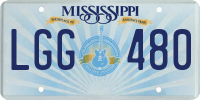 MS license plate LGG480