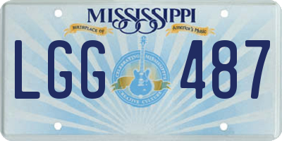 MS license plate LGG487
