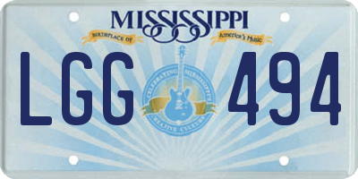 MS license plate LGG494