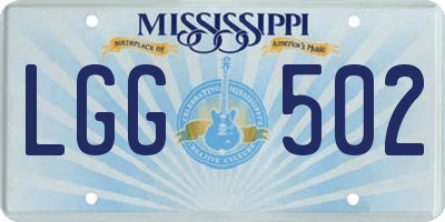 MS license plate LGG502