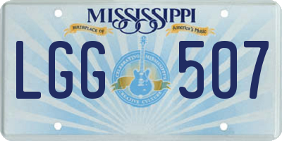 MS license plate LGG507