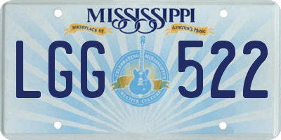 MS license plate LGG522