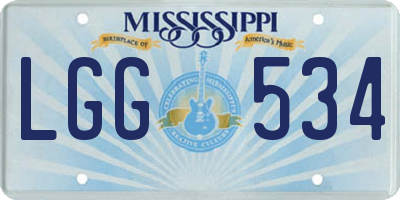 MS license plate LGG534